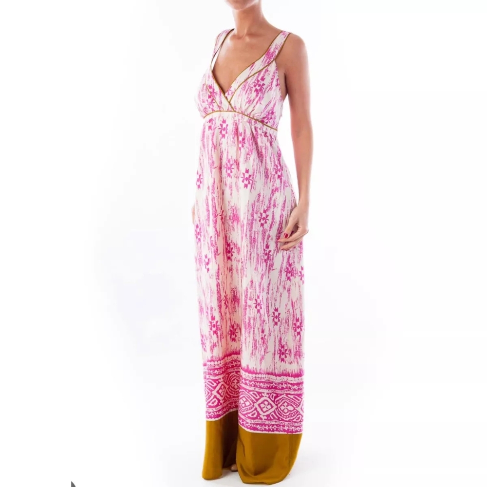 Pink and White Maxi Dress